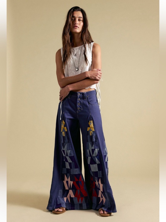 We The Free Denim - NWT FREE PEOPLE WE THE FREE KALEIDOSCOPE WIDE LEG JEANS